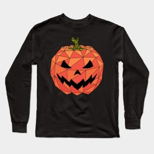 Geometric Halloween Pumpkin Long Sleeve T-Shirt